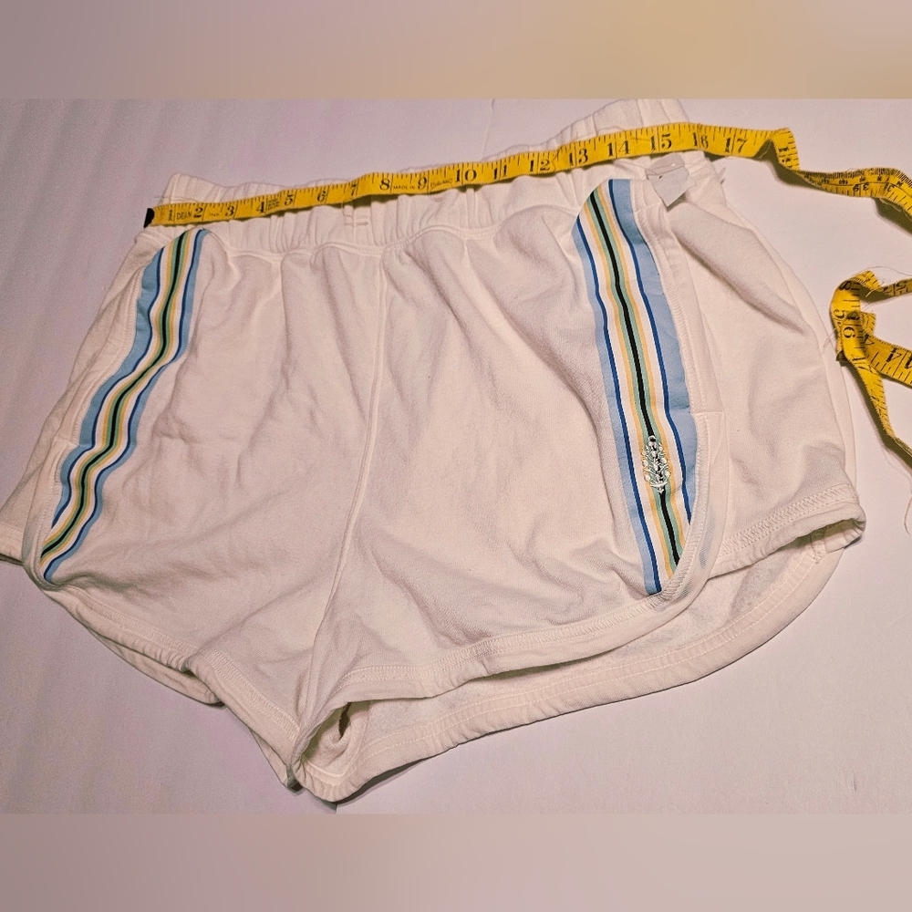 FP Movement by Free People White Athletic Shorts with Blue Stripes